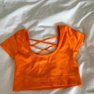 I am selling a cute orange crop top from aerie